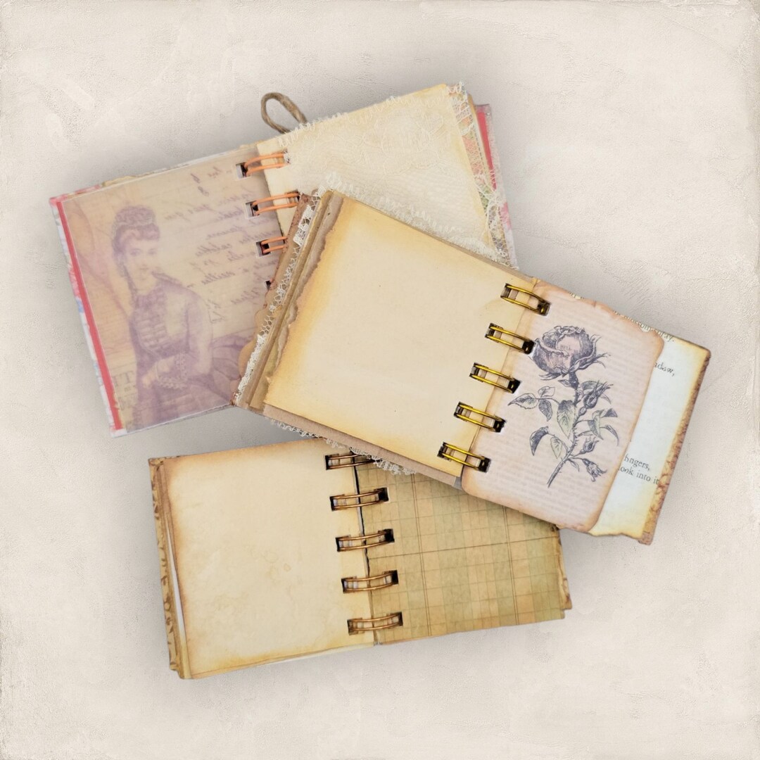 Mini Vintage Ephemera Junk Journals - Set of 3 | MakerPlace Mini Vintage Ephemera Junk Journals - Set of 3 | MakerPlace